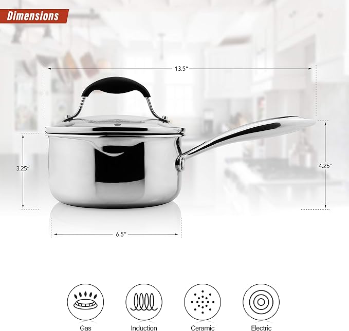 AVACRAFT Tri-Ply Stainless Steel Saucepan - Image 2