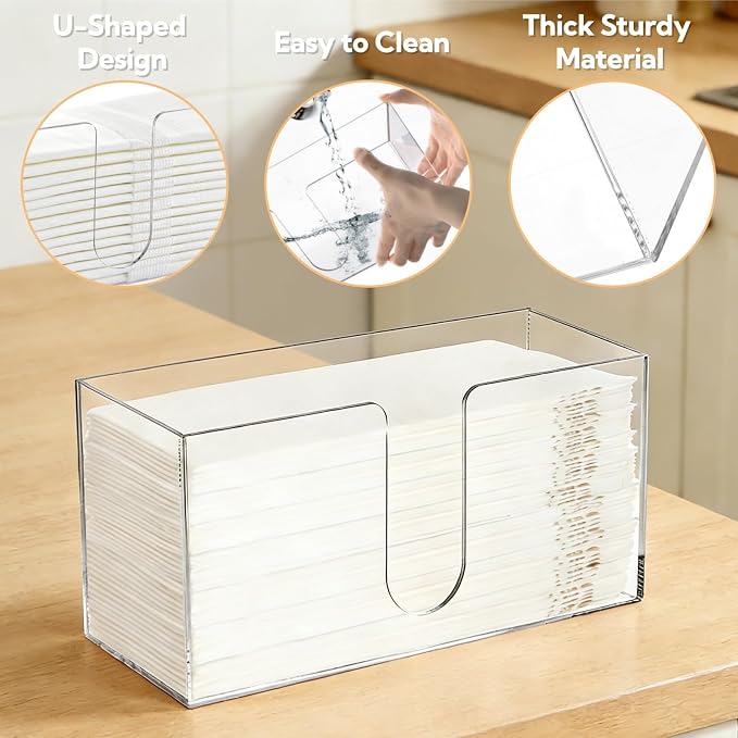 ZAVOOS 2 Pack Acrylic Paper Towel Holder, Folded Countertop Z-fold C-fold - Image 4
