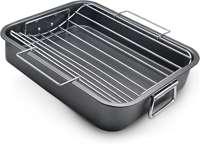 Large Roasting Pan With Rack 12” x 16” by Unknown