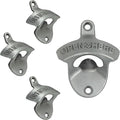 4 PCS Bottle Opener Wall Mounted Stainless, Antique Silver Rust-free Screw in by Wallmountedbottleopener