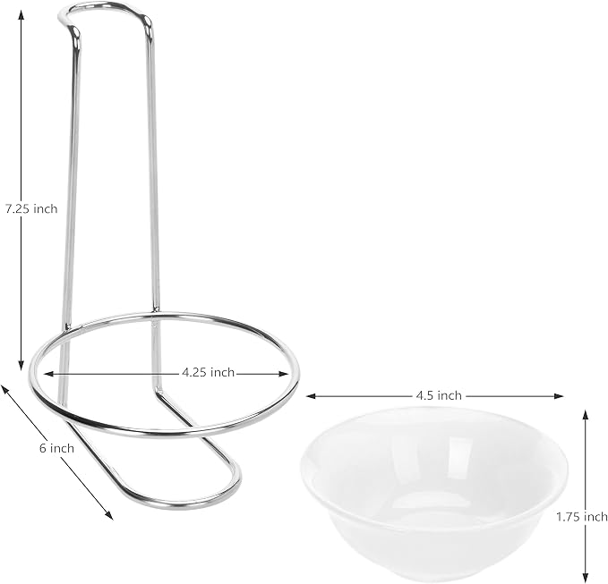 MyGift White Ceramic Ladle Holder Spoon Rest, Upright Single Cooking Utensil - Image 3