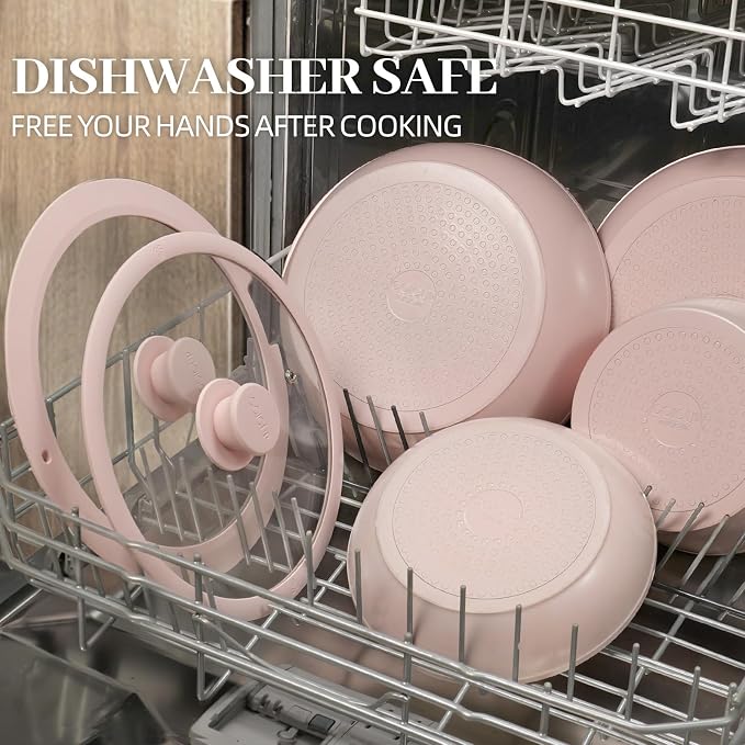23Pcs Ceramic Cookware Set Non Stick Pots and Pans Set Non Toxic - Image 8