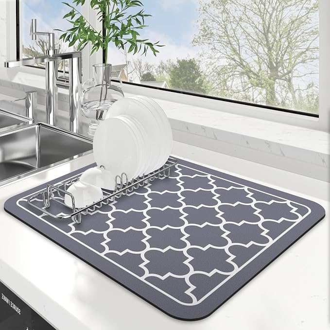 WISELIFE Dish Drying Mat Super Absorbent Drying Mat Large Dish Drying Mats by WiseLife