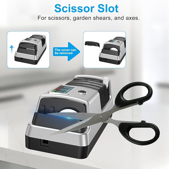 Upgrade 5-in-1 Electric Knife Sharpener, Professional 3-Stage - Image 7