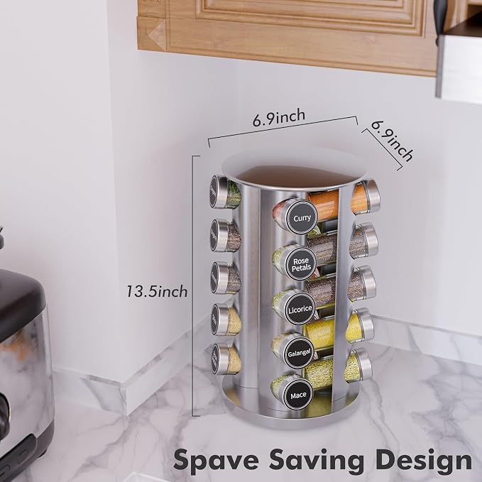 New England Stories Revolving Spice Rack Set - Image 4