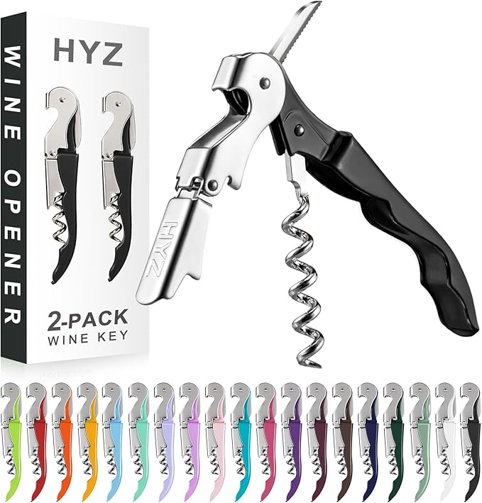 HYZ 2-Pack Wine Opener Waiter Corkscrew, Professional Wine Key by HYZ