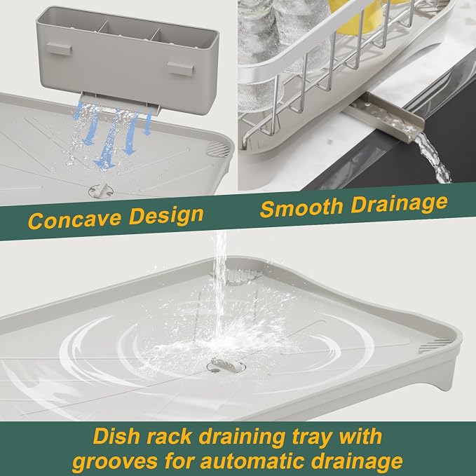 LIYI Dish Drainer, Large Capacity Storage, - Image 4