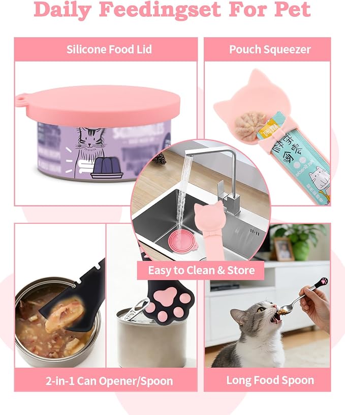 6 PCS Cat Food Can Covers Set, Reusable Silicone Can Lids - Image 7