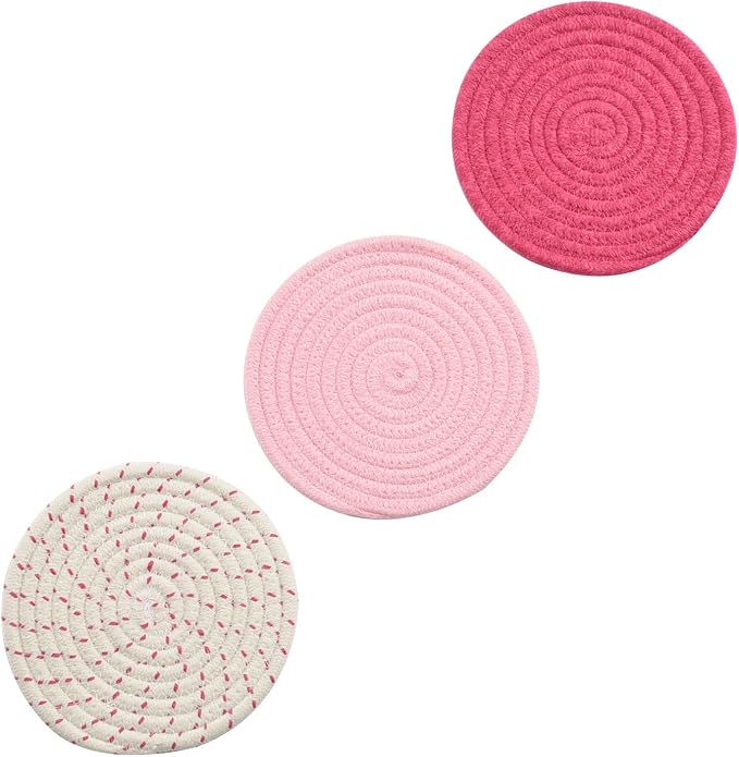 Kitchen Potholders Set Trivets Set 100% Pure Cotton Thread Weave Hot Pot - Image 4