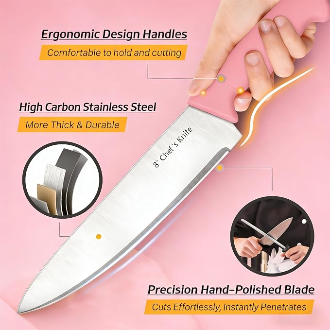 Knife Set, 6-Piece Kitchen Knife Set, German High Carbon Stainless Steel - Image 3