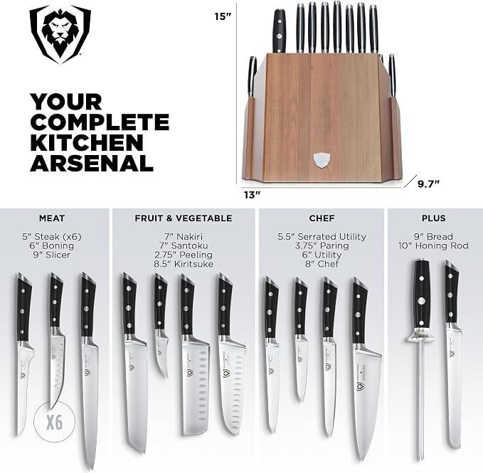 Dalstrong 18-Piece Gladiator Colossal Knife Block Set — German High-Carbon Steel - Image 5
