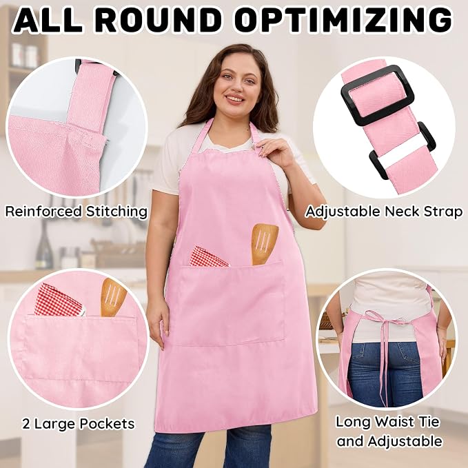 2 Pcs Plus Size Chef Apron, Unisex Professional Apron - Image 5
