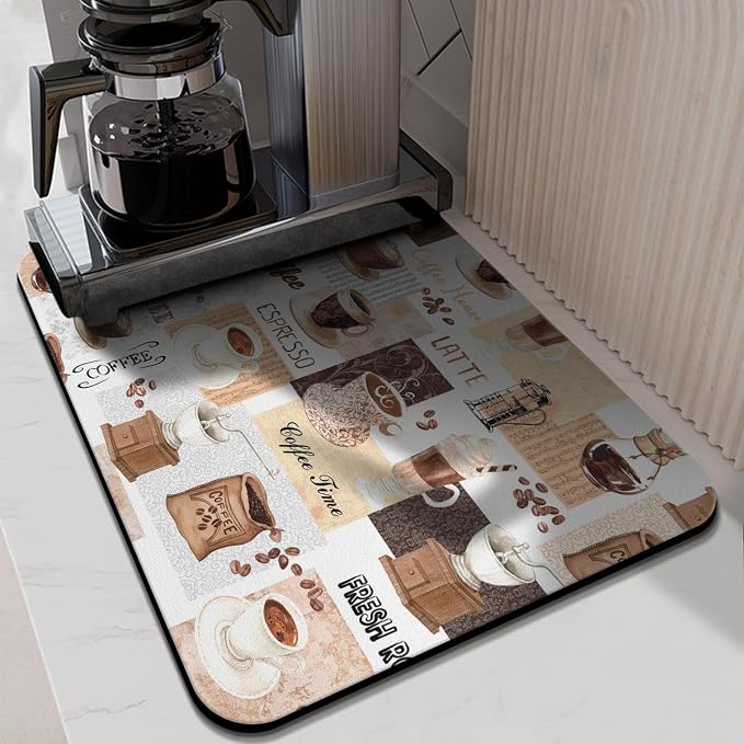 Coffee Mat 24inx18in, Absorbent Hide Stain Anti-Slip Coffee Bar Accessories - Image 2