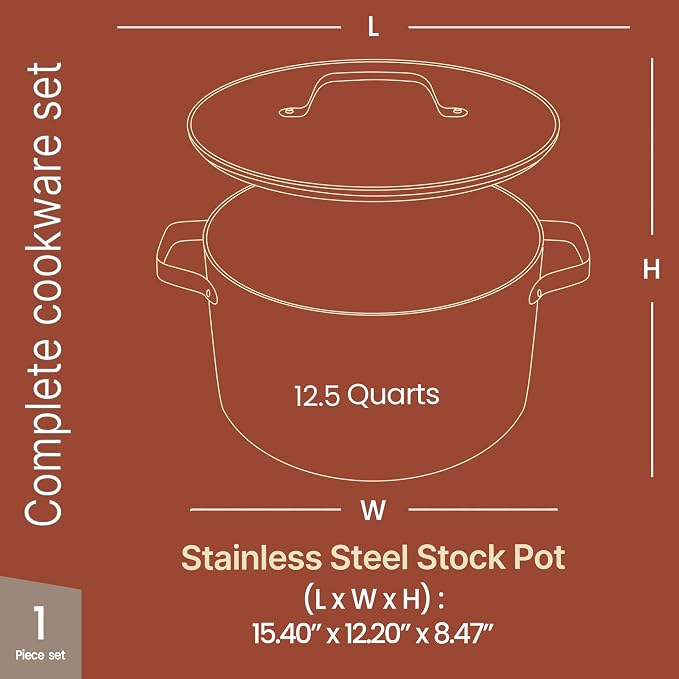 Bakken 12.5 Quart Ceramic Coated Stock Pot - Image 2
