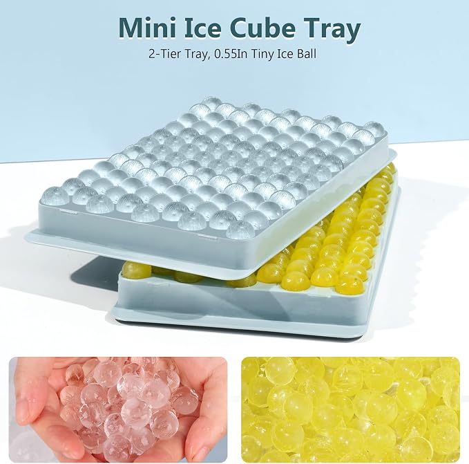 WIBIMEN Mini Ice Cube Trays, Small Tiny Round Pebble Crushed Nugget Ice Trays - Image 7