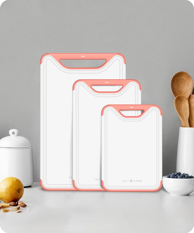 Cutting Boards for Kitchen, Plastic Cutting Board Set of 3, Dishwasher Safe - Image 9