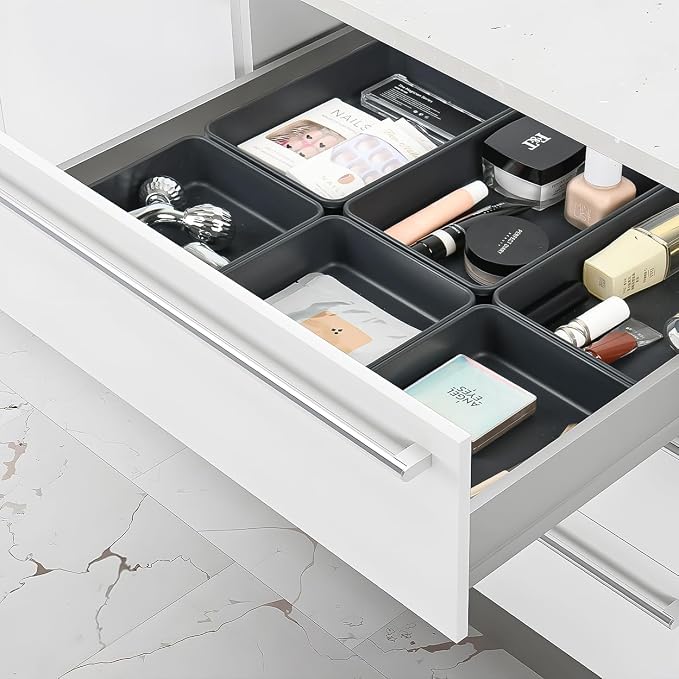 Kutesna 6 PCS Large Plastic Drawer Organizer, Versatile Plastic Storage Bins - Image 6