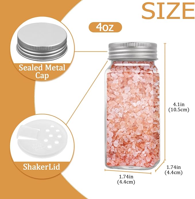 ZUFECY 4oz Glass Spice Bottles - Image 2