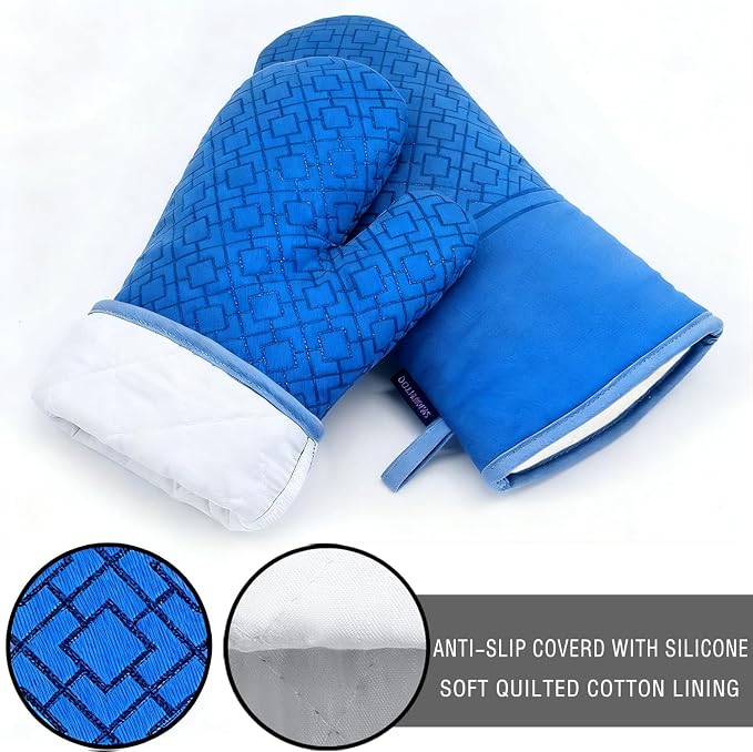 Oven Mitts and Pot Holders Sets 6pcs, Kitchen Oven Glove, High Heat Resistant - Image 3