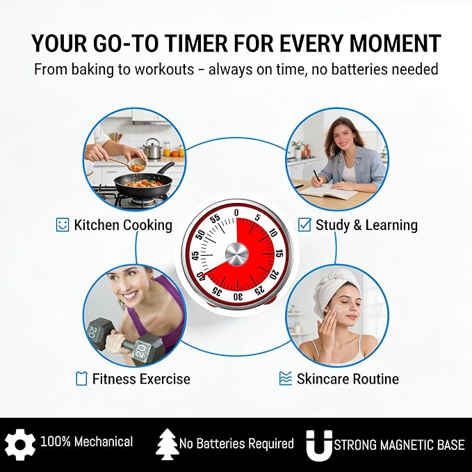 Kitchen Magnetic Visual Cooking Mechanical Timer - Image 6