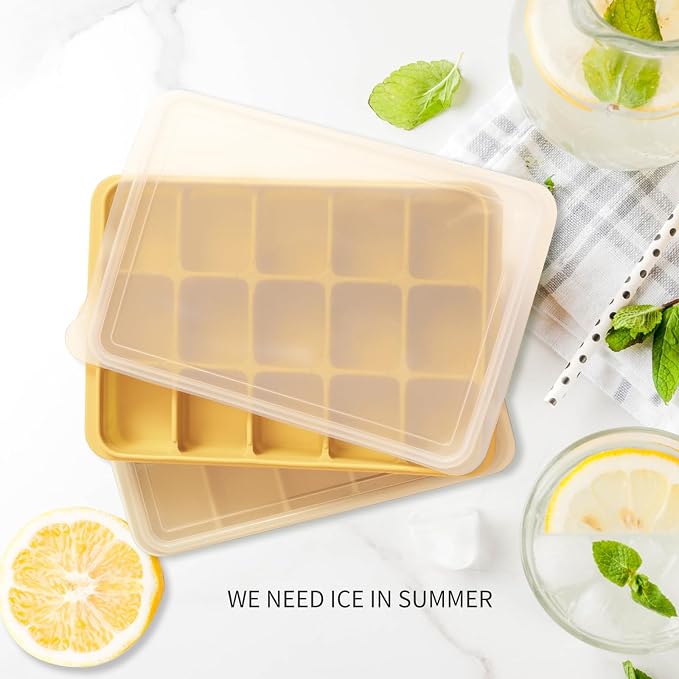 Tvmania Ice Cube Trays Set of 2, Easy Release 15 Flexible Silicone Ice Cube - Image 2