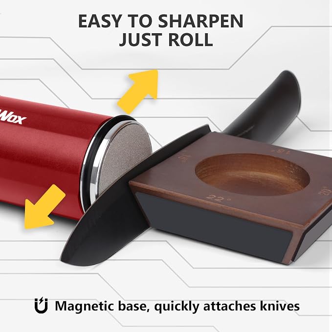 Knife Sharpener, Longer Rolling Knife Sharpener Kit, Diamond & Ceramic Knife - Image 6
