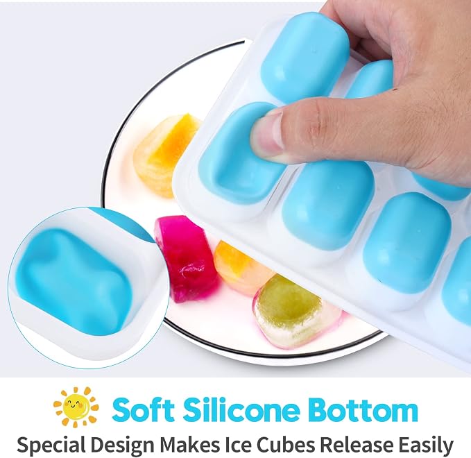 Silicone Ice Cube Tray, Jrisbo 4 Pack Easy-Release & Flexible 14-Ice Cube Trays - Image 4