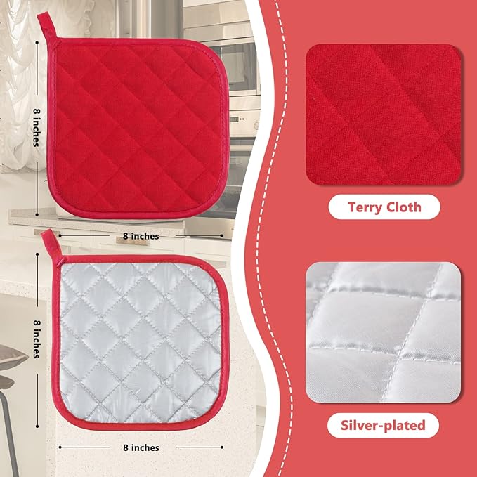 Joyhalo 6 Pack Pot Holders for Kitchen, Cotton Oven Holder - Image 2
