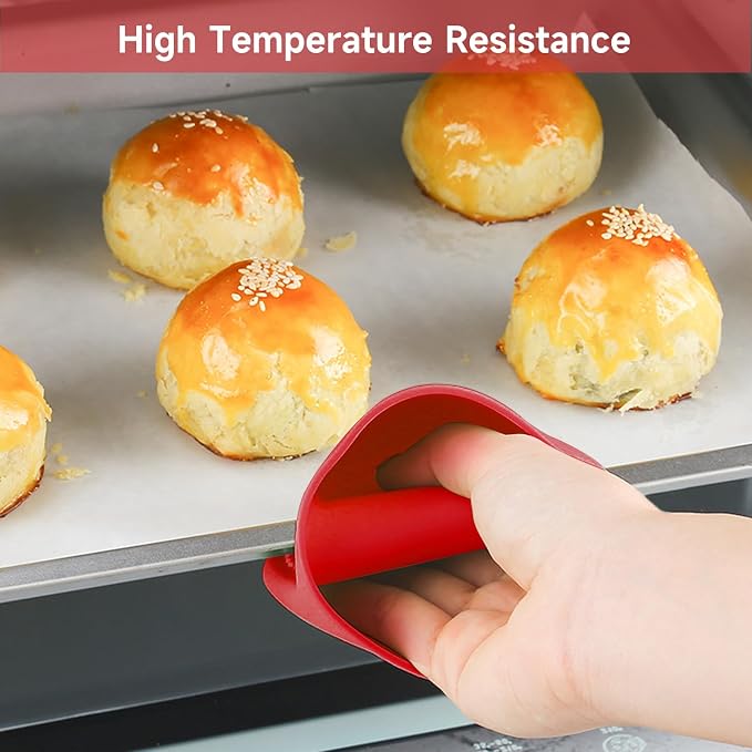 NEPAK 2 Pairs Oven Mitts Heat Resistant, Mini Silicone Oven Gloves, Pinch Grips - Image 4