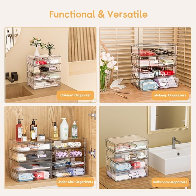 Clear Stackable Makeup Organizer - Image 7