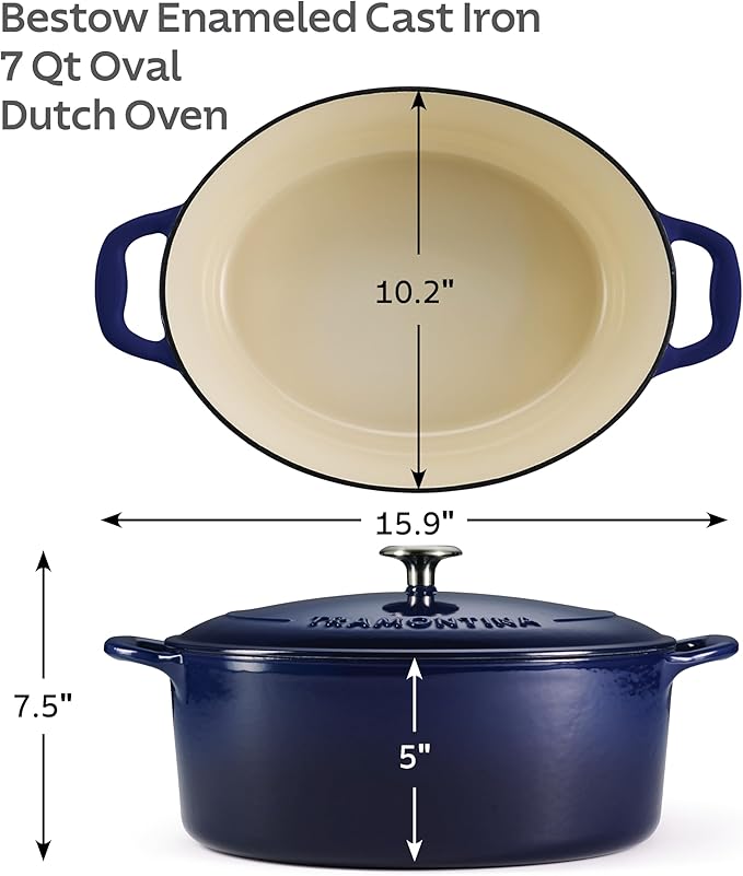 Tramontina Bestow Enameled Cast Iron Oval Dutch Oven Pot - Image 3