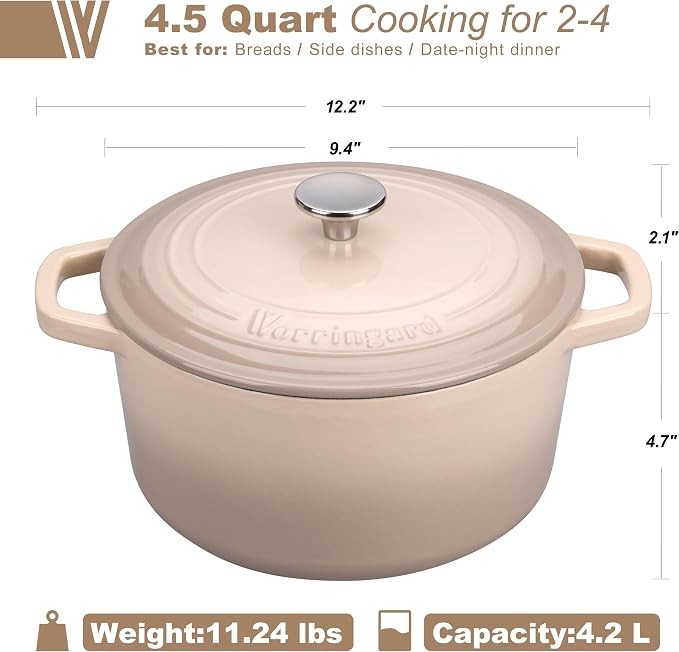 VORRINGARD Enameled Cast Iron Dutch Oven Pot - Image 2