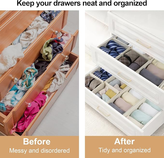 Fordonral Drawer Organizer Clothes, Foldable Fabric Dresser Organizer Closet - Image 2