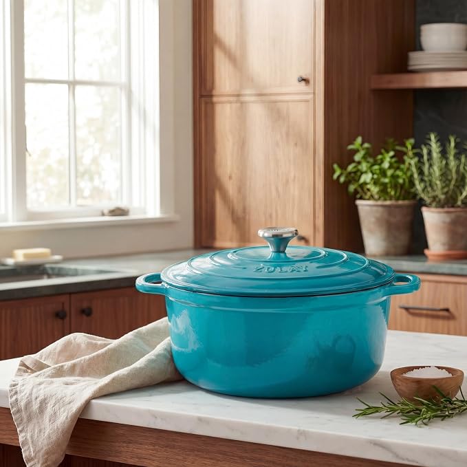 Zulay Kitchen 5 Quart Enameled Cast Iron Dutch Oven Pot - Image 2