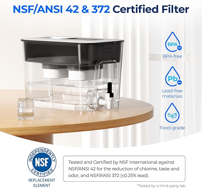 Waterdrop WFD-22L-DF Water Filter Dispenser, 40-Cup Water Purifier, 2 Built-in - Image 6