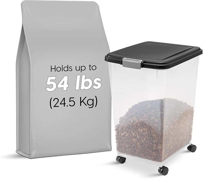 IRIS USA Airtight Dog Food Storage Container, Attachable Wheels, - Image 2