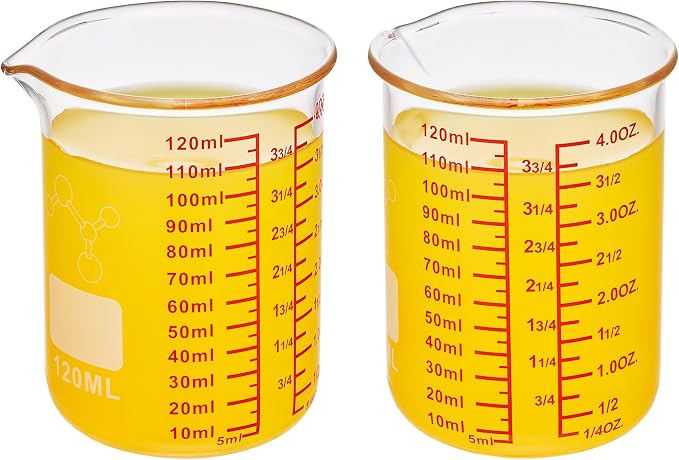 High Borosilicate Glass Measuring Cup-V-Shaped Spout, 120ml Glass Measuring - Image 7