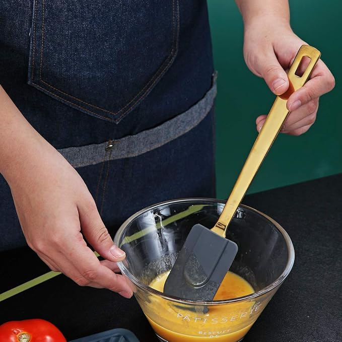 Gold Silicone Spatulas, Berglander Flexible Scrapers Baking Mixing Tool - Image 6