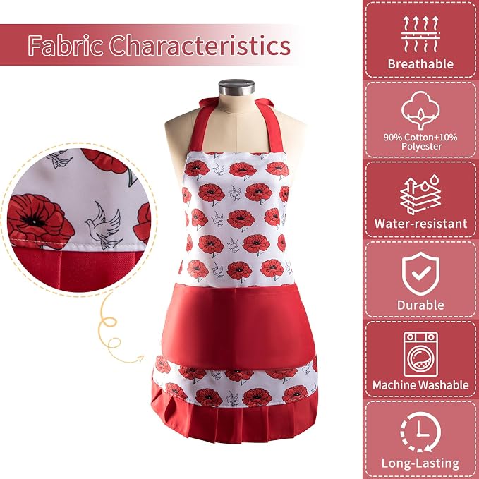 Vintage Floral Apron for Women - Image 8