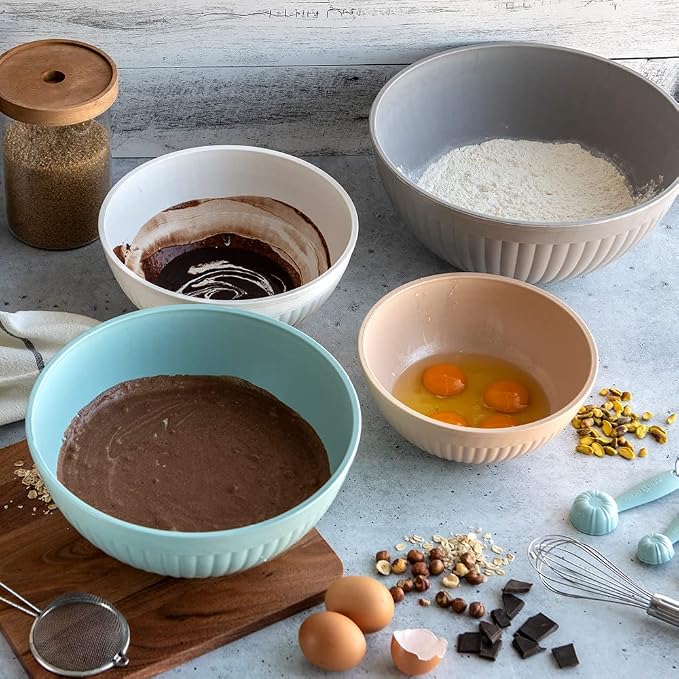 Nordic Ware Prep and Serve Mixing Bowls Set, Earth-Tones - Image 3