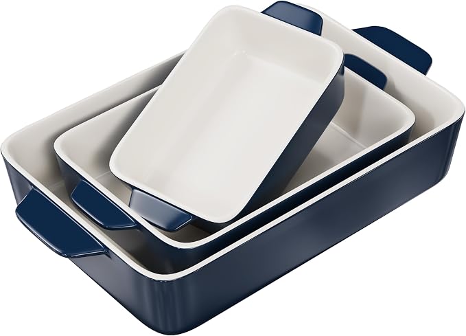 Kook Casserole Dish, Ceramic Baking Dish, Large Lasagna Pan Deep by Kook