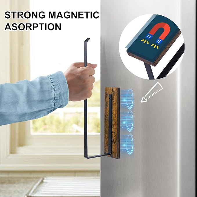 Magnetic Paper Towel Holder, Wood Farmhouse Heavy Duty Strong Magnet Backing - Image 2