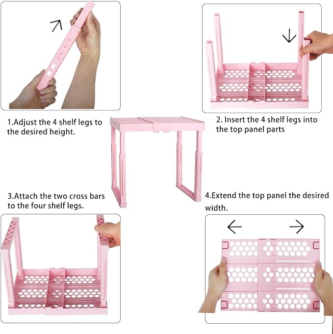 Svartur Adjustable Locker Shelf Pink Height and Width Adjustable Locker - Image 4