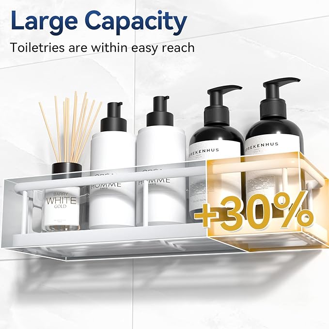 YASONIC Shower Caddy Adhesive, No Drill Bathroom Shower Organizers, - Image 5