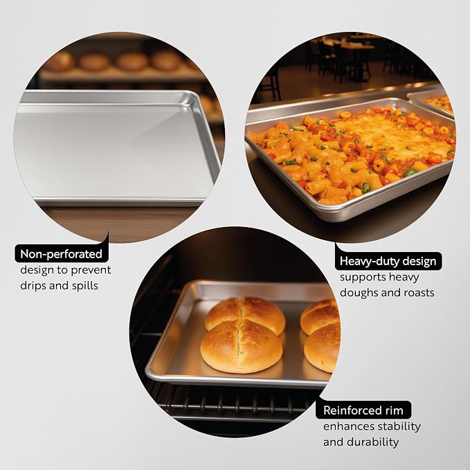 Restaurantware Met Lux 18 x 13 Inch Industrial Baking Pan 1 Heavy-Duty Bakery - Image 3