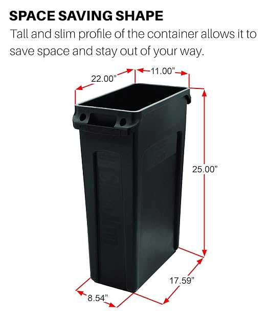 Rubbermaid Commercial Products Slim Jim Trash/Garbage Can - Image 6