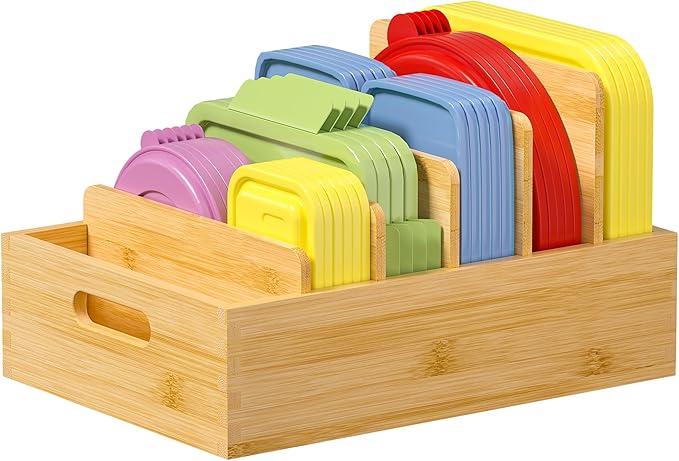 Kiasthome Bamboo Lid Organizers Inside Cabine, Kitchen Cabinet Organizer by KiasthomeBathroomAccessories