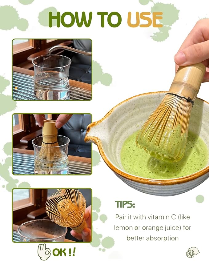 Taruzil Matcha Whisk, Matcha Bamboo Whisk, Matcha Whisks Set - Image 5