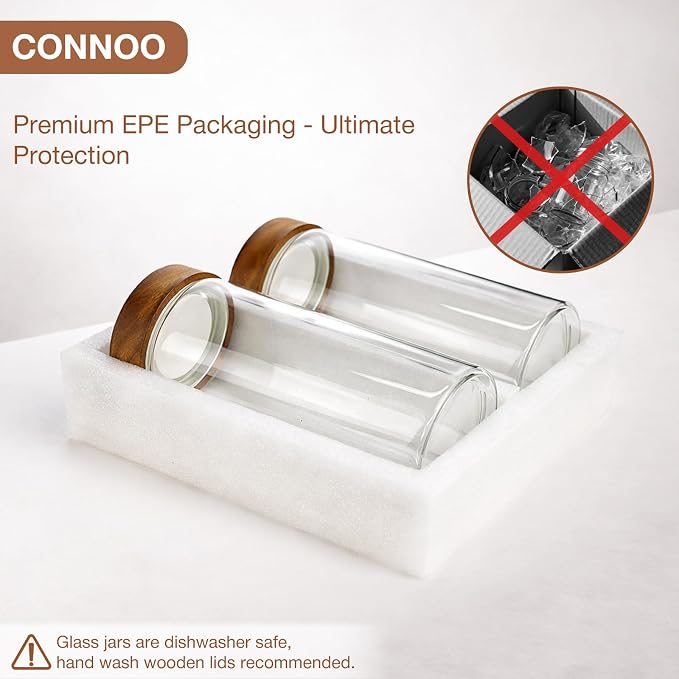 CONNOO 2-Pack 50oz Glass Storage Containers - Image 7