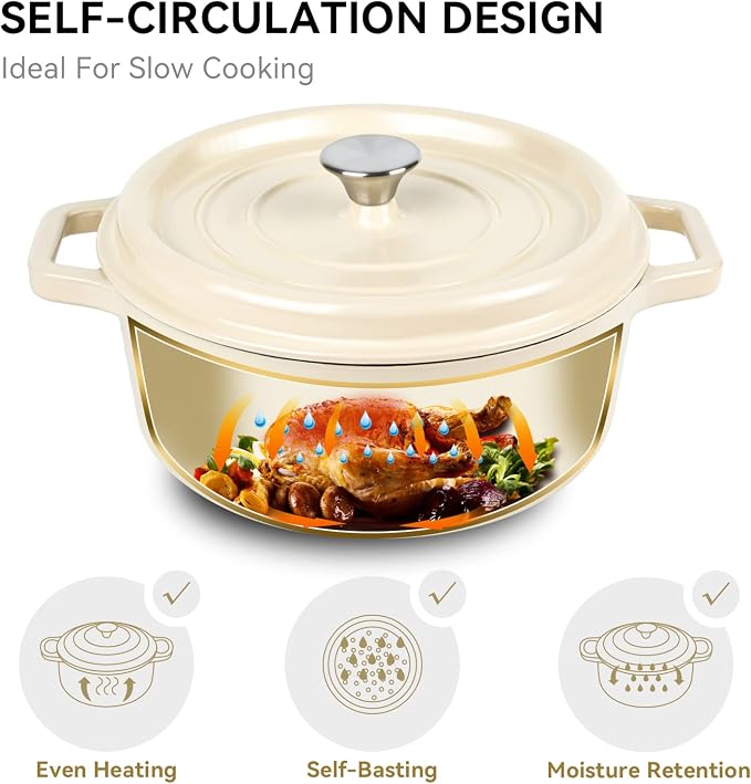 Miereirl 6.5 Quart Enameled Dutch Oven Pot - Image 4